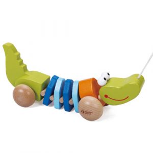 Dřevěný tahací krokodýl