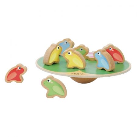 Hra dřevěná balanční leknín s žábami