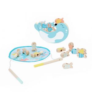 Hra magnetická dřevěná rybolov 24 dílů