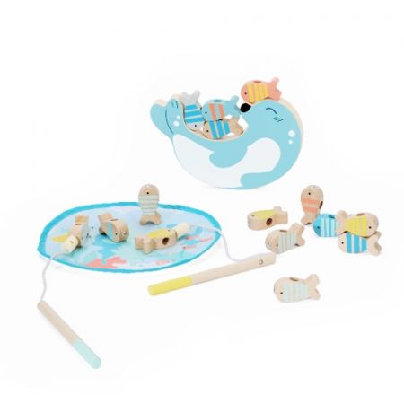 Hra magnetická dřevěná rybolov 24 dílů