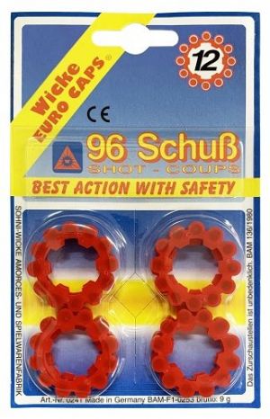 Kapslíky do revolveru a pistole kolečko 12 ran 96 ks