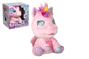Můj interaktivní jednorožec plyš 25cm růžový na baterie se zvukem v krabici 26x29,5x19cm