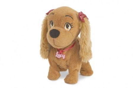 Lucy interaktivní pes plast 27cm zpívající tančící reagující na povel na bat. se zvukem v