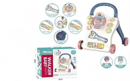 Chodítko/Herní centrum plast 30x37cm na baterie se zvukem se světlem v krabici 42x38x11cm