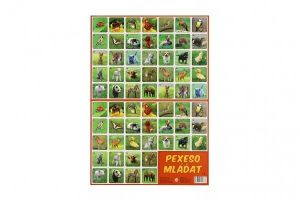 Pexeso Mláďata papírové společenská hra 32 obrázkových dvojic 24,5x34,5cm