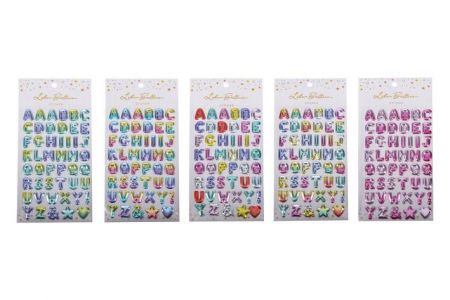 Nálepky 23x11 cm abeceda s glitrem