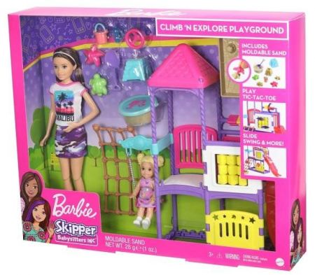 Barbie chůva na hřišti herní set
