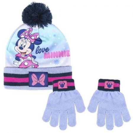 Sada rukavice, čepice s bambulí - Disney Minnie