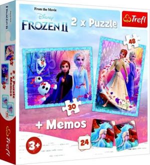 Puzzle + pexeso 2v1 - Záhadná země Ledové království 2