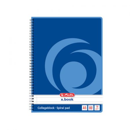 Spirálový blok A5/80 linkovaný, College (Herlitz)