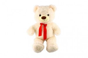 Medvěd s mašlí plyš 100cm světle hnědý 0+