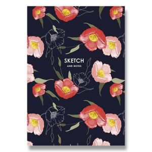 Náčrtník Shkolyaryk Sketch & Note Flowers A5, čistý, 64 listů, mix motivů