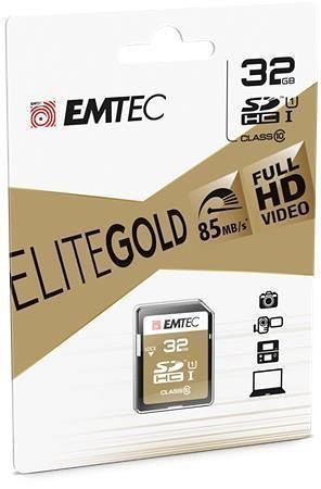 Paměťová karta "Elite Gold", SDHC, 32GB, UHS-I/U1, 85/20 MB/s, EMTEC ECMSD32GHC10GP