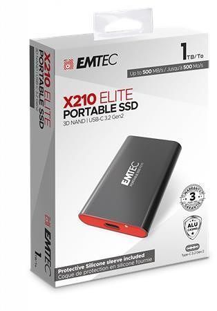 SSD (externí paměť) "X210", 1TB, USB 3.2, 500/500 MB/s, EMTEC ECSSD1TX210