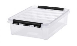 Úložný box "Classic 14", průhledný, plast, 8 l, černé úchytky, SMARTSTORE 3589070