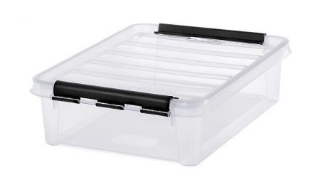 Úložný box "Classic 14", průhledný, plast, 8 l, černé úchytky, SMARTSTORE 3589070