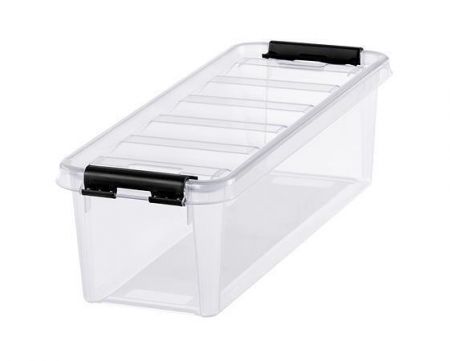 Úložný box "Classic 4", průhledný, plast, 3,5 l, černé úchytky, SMARTSTORE 3455070
