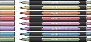 Akrylový popisovač "Paint-It 020", 8 různých kovových barev, sada, 1-2 mm, SCHNEIDER ML020