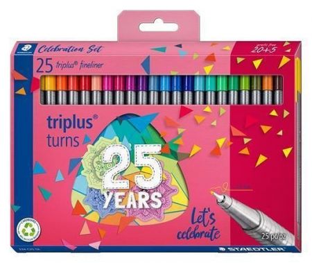 Linery "Triplus334", 25 barev, sada, 0,3 mm, STAEDTLER 334 C25 TA