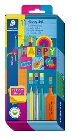 Sada psacích potřeb s dárkovým samolepicím bločkem "Happy set 61 SC2", STAEDTLER 61SC2 HA