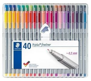 Liner "Triplus 334 Box", sada, 40 barev, 0,3 mm, STAEDTLER 334 SB40