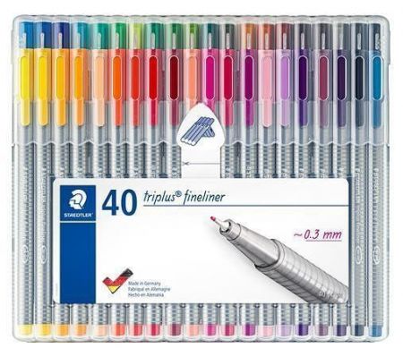 Liner "Triplus 334 Box", sada, 40 barev, 0,3 mm, STAEDTLER 334 SB40