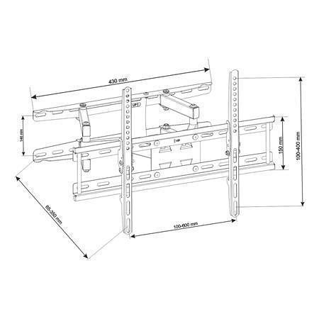 Otočný-sklopný držák "UX160" na TV 32" až 80", ART