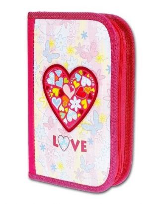 Školní penál PRÁZDNÝ 2-klopy Love