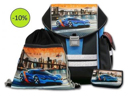 Školní aktovkový set ERGO ONE Top Car 3-dílný