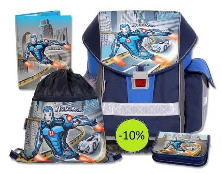 Školní batohový set ERGO TWO Roboman 4-dílný