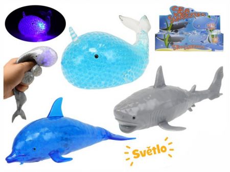 Mořská zvířátka 18cm s korálky na baterie se světlem 3druhy