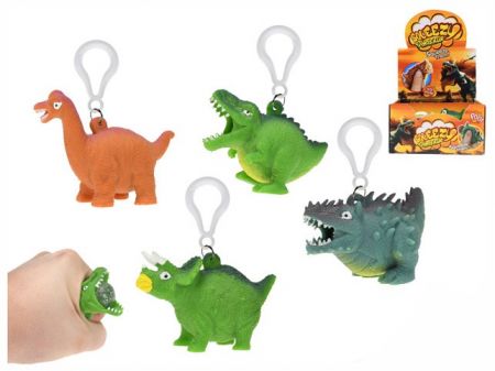 Přívěsek na klíče dinosaurus strečový 6cm 4druhy