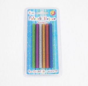 Lepidlo lepící tavná tyčinka 7x100mm s glitry 6 ks