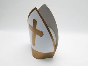 Maska Čepice mikulášská bílá 01081