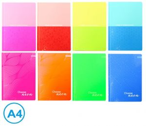 Kniha záznámová A4 linka 96l Neon mix