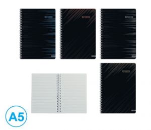 Blok spirála A5 DARK linka 100l mix