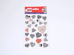 Samol.STC-134 srdce stříbrná různé vel. 78ks