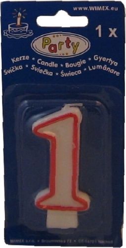 Svíčka "1" dortová 75mm