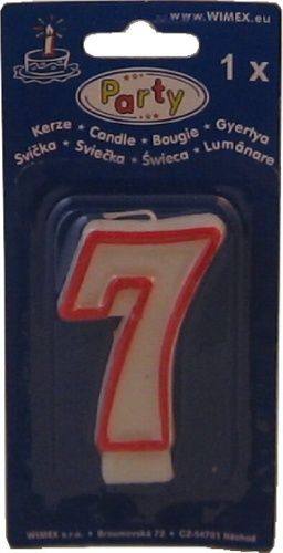 Svíčka "7" dortová 75mm