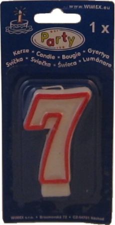 Svíčka "7" dortová 75mm
