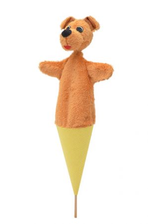 Pes béžový 55 cm 3v1, kornoutový maňásek