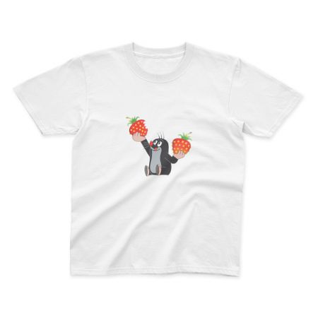 Triko Krtek, 122-128, jahody, krátký rukáv, bílé