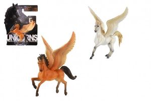 Jednorožec s křídly plast 10-11cm 2 barvy na kartě
