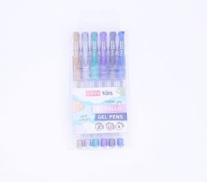 Gelové pero metal sada 6ks /S48461/