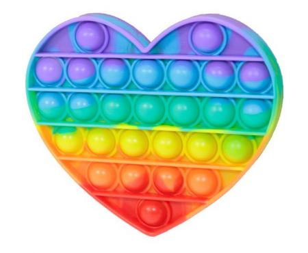 Pop it -Bubble pops-Praskající bubliny silikonová antistresová společenská hra SRDCE DUHA