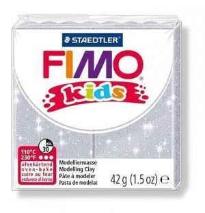 FIMO kids 42g stříbrná se třpytkami