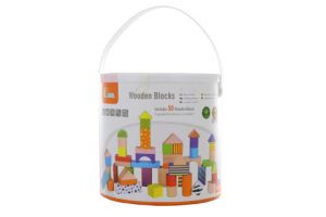 Dřevěná stavebnice 50 kostek 