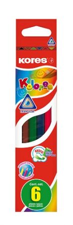 KORES KOLORES, trojhranné pastelky 3 mm / 6 barev