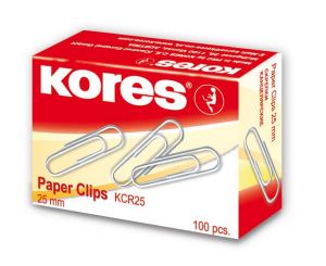 KORES Kancelářské sponky 25 mm kulaté, 100 ks