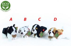 Plyšový pes ležící 15 cm ECO-FRIENDLY - nefunkční zvuk